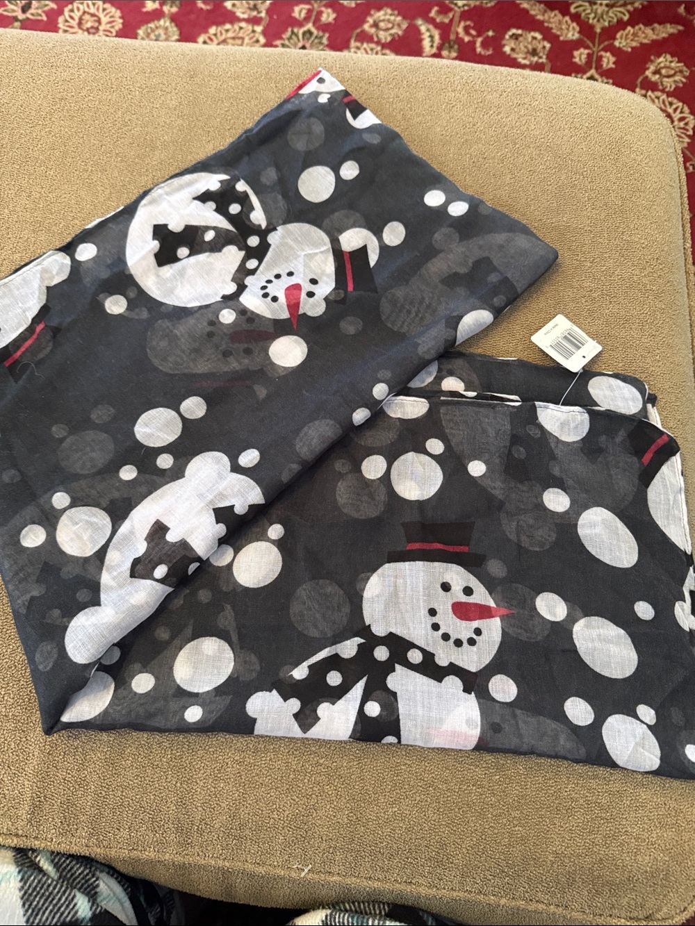 Young’s Inc Viscose Holiday Christmas Snowman Light Scarf 19.5”x68” (TD)